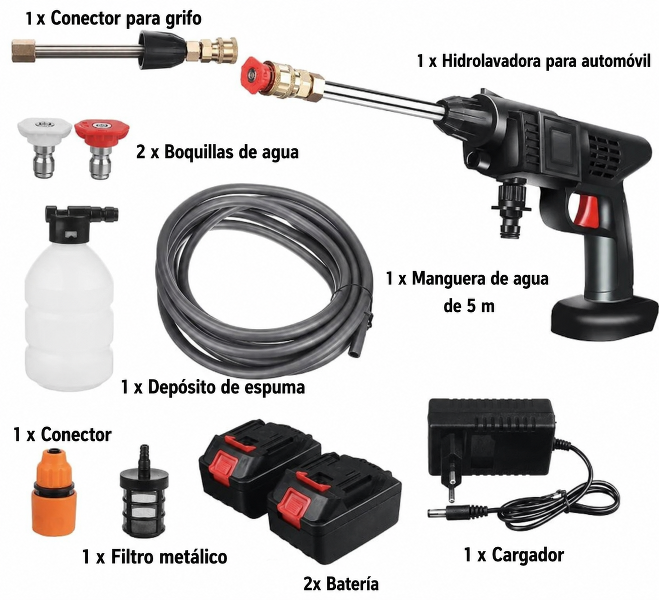 Combo De Hidrolavadora 2 Baterias y Aspiradora